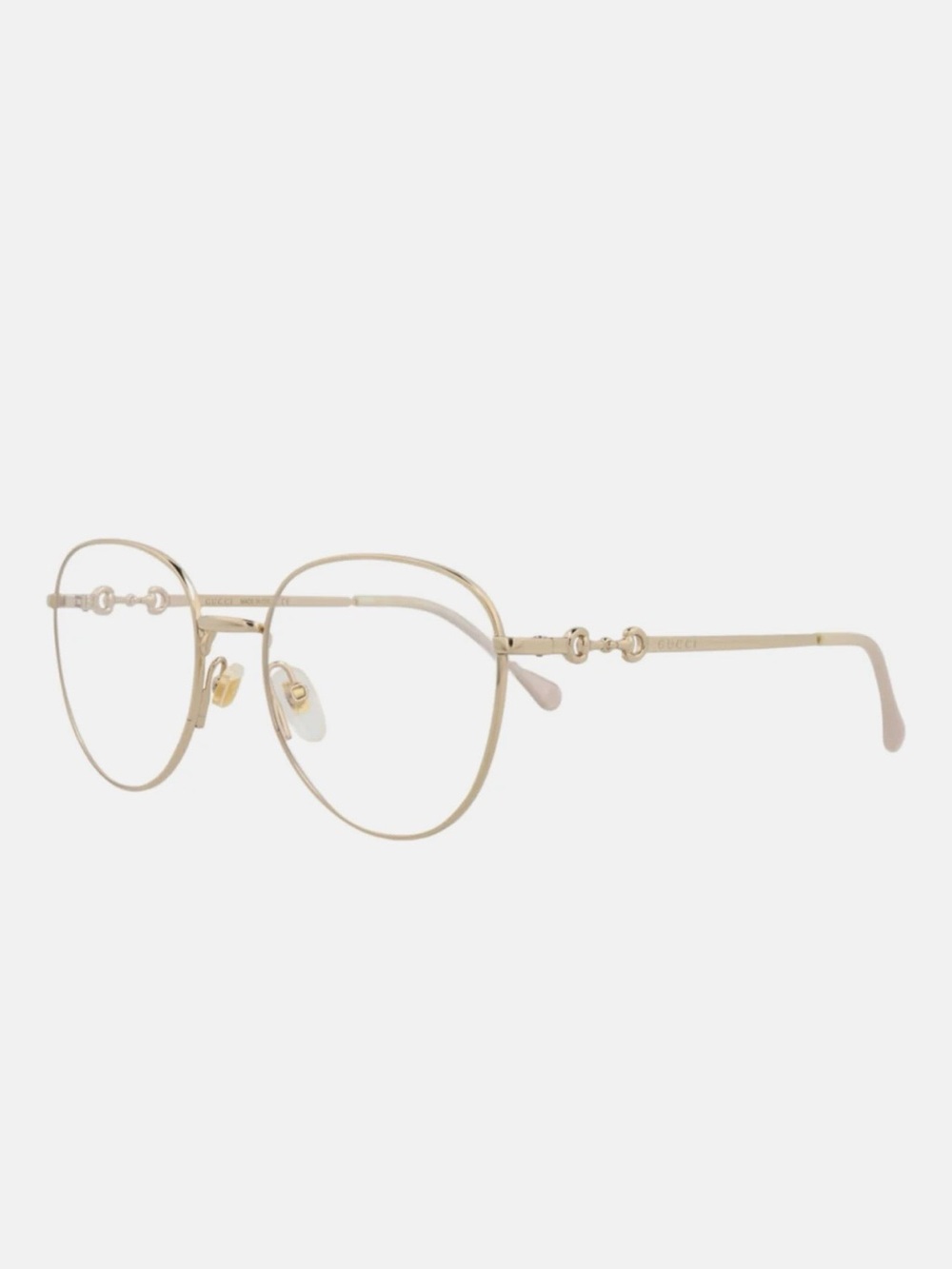 Brand new Gucci Gold Thin Round Metal Eyewear with Signature Temple Detail